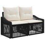vidaXL Tuin Sofa 2-Aantal zitplaatsen Zwart poly rattan, Verzenden, Nieuw