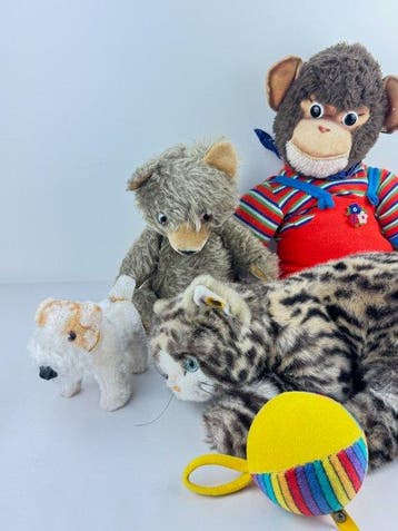 Steiff - Speelgoed Lot of 5 x Vintage Steiff Toys Monkey,
