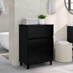 vidaXL Badkamer vaniteitsunit Zwart 60 x 35 x 80 cm Bewerkt, Verzenden, Nieuw