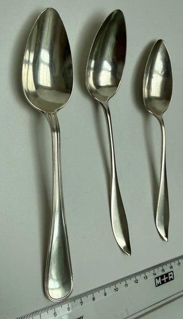 Lepel (3) - .835 zilver, Antiek en Kunst
