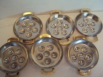 Lot de 6 poêles à escargots vintage en cuivre – Spring
