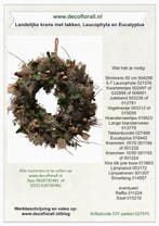 Landelijke krans met takken leucophyta en eucalyptus stel, Huis en Inrichting, Nieuw