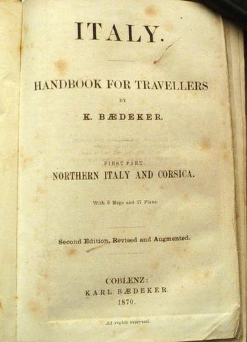 Karl Baedeker - Baedekers Italy - 1870