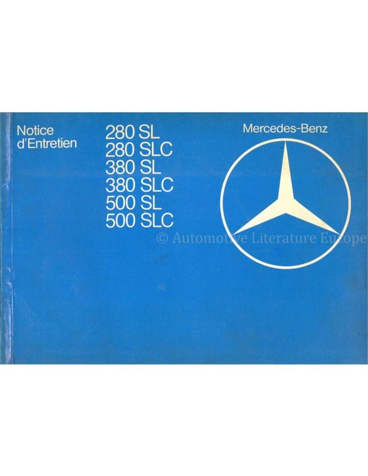 1980 MERCEDES BENZ SL & SLC KLASSE INSTRUCTIEBOEKJE FRANS, Auto diversen, Handleidingen en Instructieboekjes, Ophalen of Verzenden