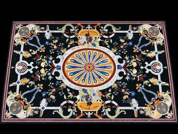 Tafel - Steen, Marmer - Decoratief rechthoekig blad - inleg