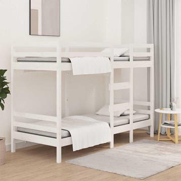 vidaXL Stapelbed 80x200 cm massief grenenhout wit, Verzenden