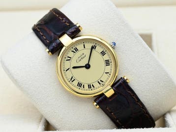 Cartier Vendome 590004 Year 1990s (Box), Overige merken, Leer, Polshorloge, Ophalen of Verzenden