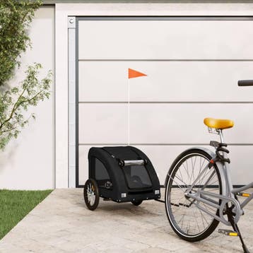 vidaXL Hondenfietstrailer oxford stof en ijzer zwart, Verzenden, Nieuw