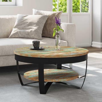 vidaXL Salontafel 65x32 cm massief gerecycled hout, Verzenden, Nieuw