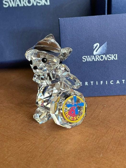 Swarovski - Beeldje - Zeldzame Krisbeer- kaatje met kaas -, Antiek en Kunst, Curiosa en Brocante