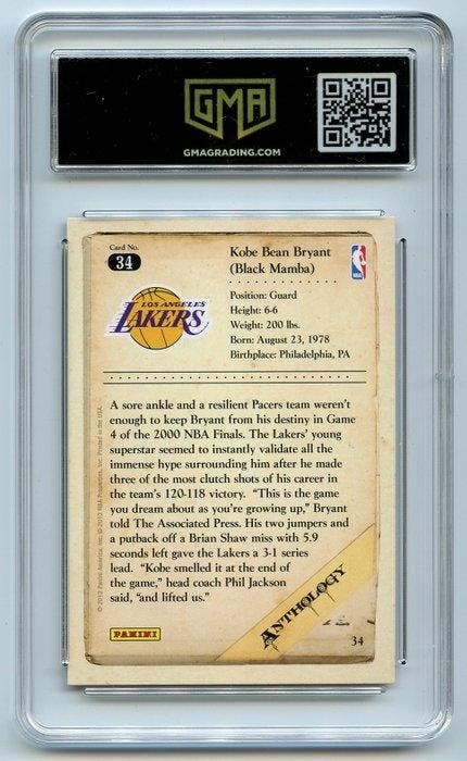 Panini - 2012 - Anthology - GMA 10 - Gem Mint - Kobe Bryant, Verzamelen, Stickers