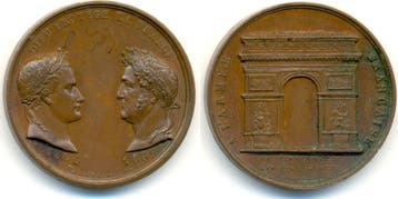 Brons medaille auf das Arc de Letoile 1836 Frankreich:..., Verzenden