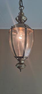 Lamp - Messing/ Glas. - Hallantaarn