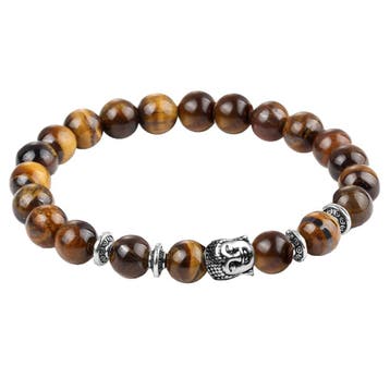 Fako Bijoux - Buddha Armband - Ring Quatro - Tijgeroog, Handtassen en Accessoires, Armbanden, Verzenden, Nieuw