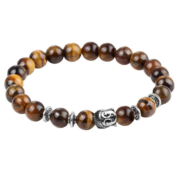 Fako Bijoux - Buddha Armband - Ring Quatro - Tijgeroog, Handtassen en Accessoires, Armbanden, Verzenden