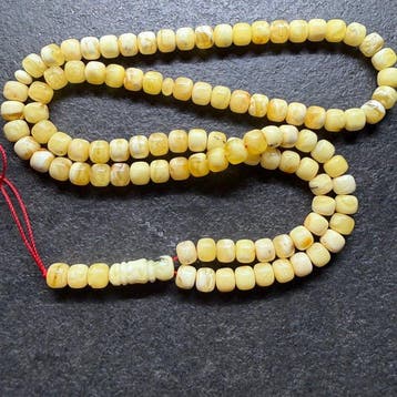 Natuurlijke witte Baltische barnsteen Tesbih misbaha 99 hele