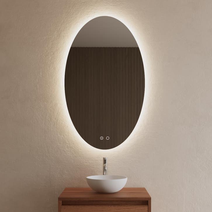 BWS Badkamerspiegel | Spark Ovale Verticaal | met LED, Bricolage & Construction, Sanitaire, Enlèvement ou Envoi