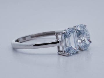 Zonder minimumprijs - Ring - 14 karaat Witgoud - 2.07ct. tw., Nieuw
