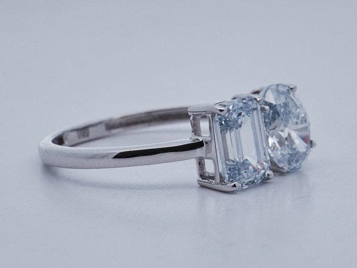Zonder minimumprijs - Ring - 14 karaat Witgoud - 2.07ct. tw., Bijoux, Sacs & Beauté, Bagues