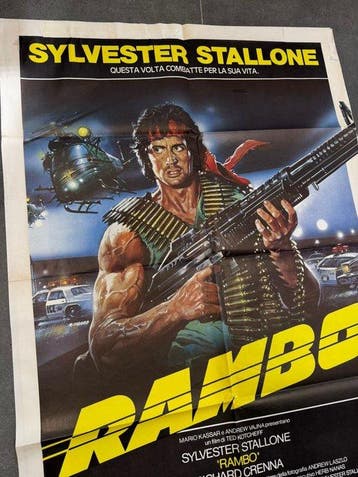 Poster cinematografico RAMBO - 100x140 cm - Casaro Art -, Nieuw