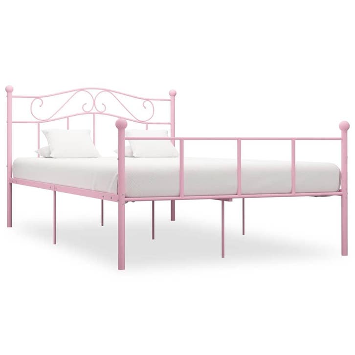 vidaXL Bedframe metaal roze 160x200 cm, Maison & Meubles, Chambre à coucher | Lits, Envoi
