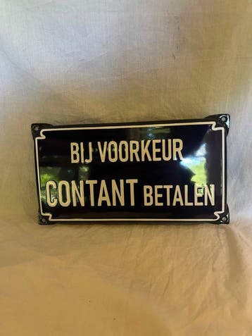Emaille bord bij voorkeur contant betalen - Emaille bord -