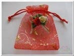 Cadeauzakje giftbag Organza Luxerood Corsage 9x13 cm