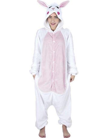 Wit konijn met roze buik onesie, Ophalen of Verzenden, Nieuw