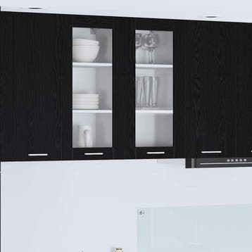 vidaXL Hangkast 2 st Zwart Eiken Bewerkt hout, Verzenden, Nieuw