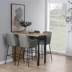 Gstoffeerde barkruk lichtgrijs | 75 cm, Verzenden, Nieuw, Metaal, 90 cm of meer