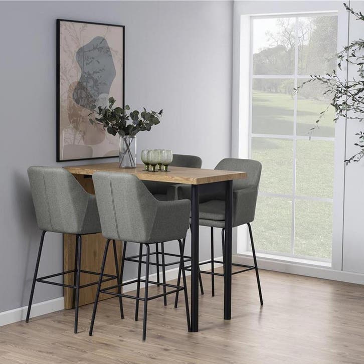 Gstoffeerde barkruk lichtgrijs | 75 cm, Huis en Inrichting, Barkrukken, Nieuw, 1 kruk, Metaal, 90 cm of meer, Verzenden