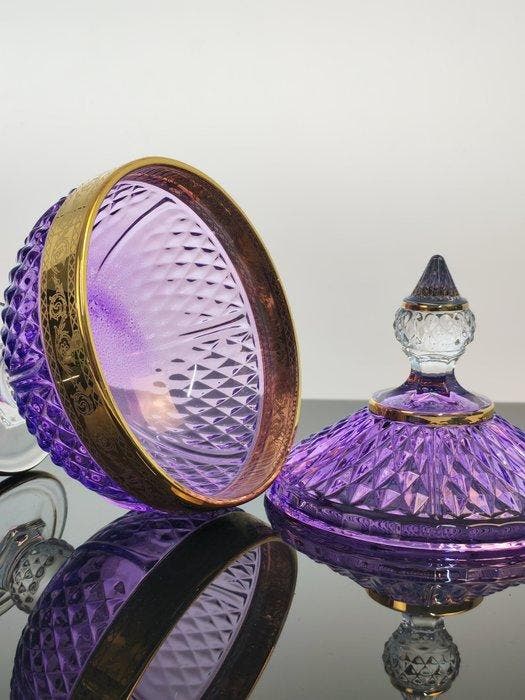 Secoloventesimo - Koekjesdoos - 24 kt goud - Purpl LOW Gold, Antiquités & Art, Antiquités | Verre & Cristal