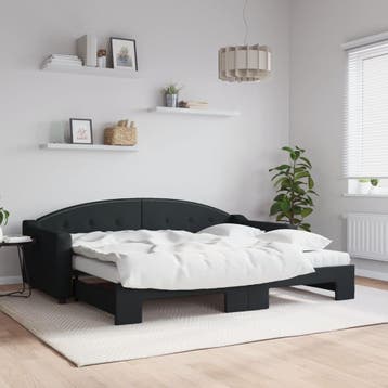 vidaXL Slaapbank met onderschuifbed en matrassen 90x200 cm, Verzenden