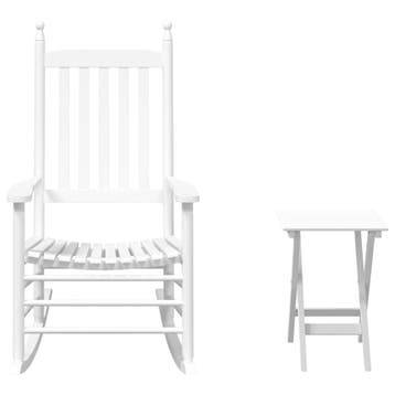 vidaXL Schommelstoel met inklapbare tafel massief, Verzenden, Nieuw