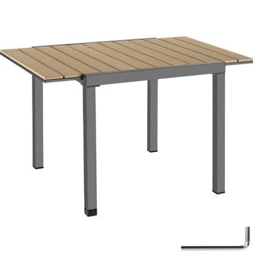 tectake Tuintafel Inca aluminium, uitschuifbaar, houtlook -, Tuin en Terras, Tuinsets en Loungesets, Verzenden, Nieuw