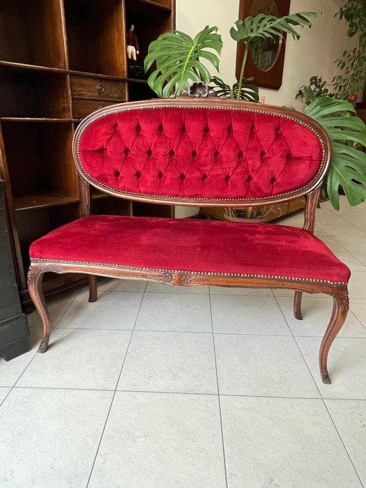 Sofa (2) - Hout - fauteuil en bank, Antiquités & Art, Curiosités & Brocante