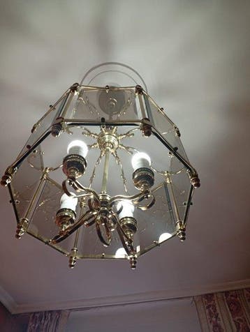 Plafondlamp - gerookt met afgeschuinde rand - Lantaarnlamp