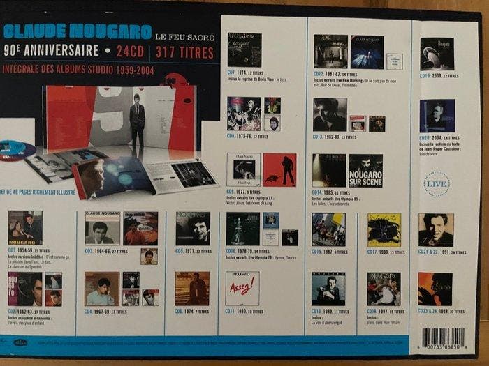 Claude Nougaro - Le Feu Sacré - Intégrale des albums studio, CD & DVD, Vinyles Singles