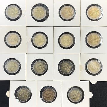 Europa. 2 Euro 2004/2019 (15 coins) (Zonder minimumprijs)