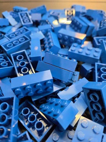 Lego Onderdelen - New Brick 2 x 4 Blue 200pcs, Nieuw