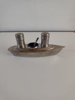 Salière et poivrière - bateau à vapeur - Chrome - Art déco