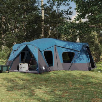vidaXL Familietent 14-persoons Blauw 185T Polyester met PU, Verzenden, Nieuw