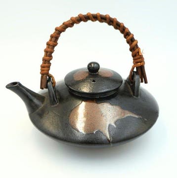 Théière plate (kyusu) - Exquise « Banko-ware / Yohen Bronze