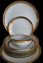 Limoges France - Dorure  Feu or  - Tafelservies (21) -, Antiquités & Art