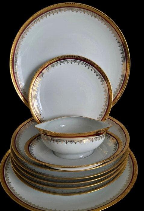 Limoges France - Dorure  Feu or  - Tafelservies (21) -, Antiquités & Art, Antiquités | Meubles | Tables