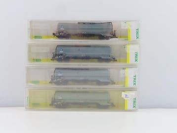 Minitrix N - 15112 - Modeltrein goederenwagon (4) - 4x