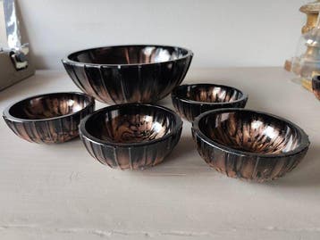 Set kommen (5) - Muranoglas - Set glazen kommen, Antiek en Kunst