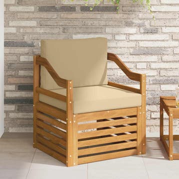 vidaXL Buiten bank set Massief Acacia Hout en Polyester, Verzenden, Nieuw