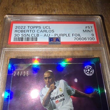 2022 Topps Chrome UCL Roberto Carlos 57 Carte dédicacée,, Nieuw