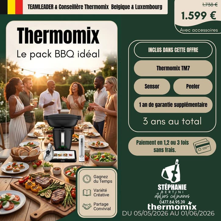 Thermomix TM7 Belgique - PROMO MAI 2026 - + de 170 EUR de, Electroménager, Mélangeurs de cuisine, 3 vitesses ou plus, 4 litres ou plus